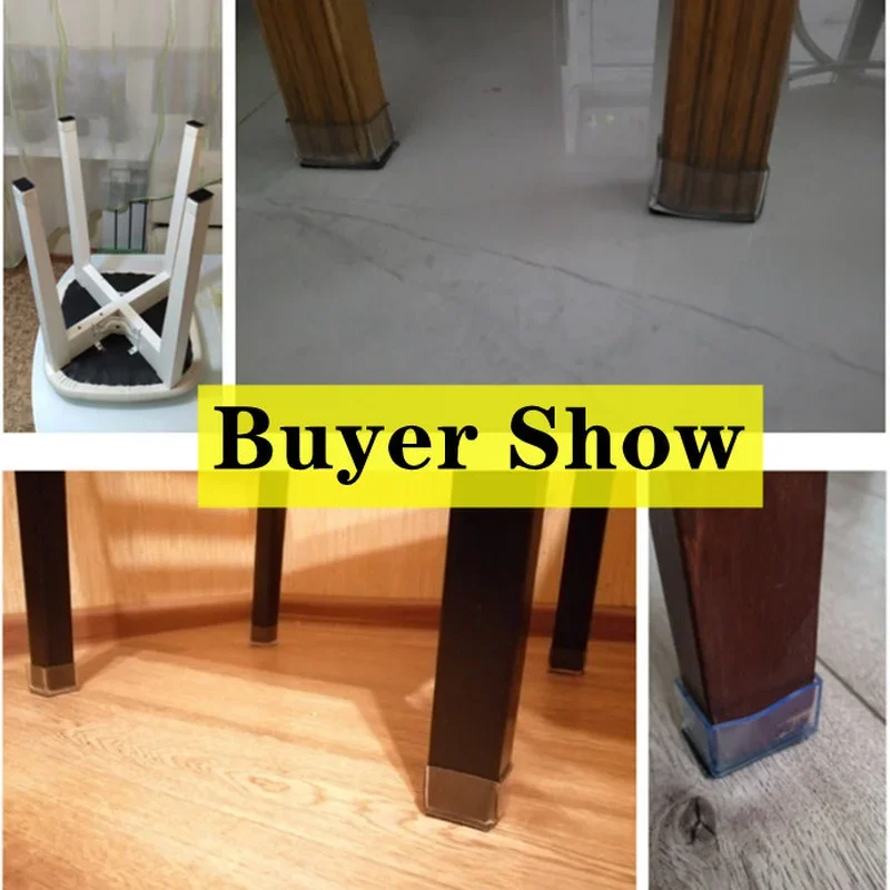 8Pcs Rubber Chair Leg Caps Anti-slip Feet Protector Pads Furniture Table Covers Socks End Plugs Cover Furniture Leveling Feet
