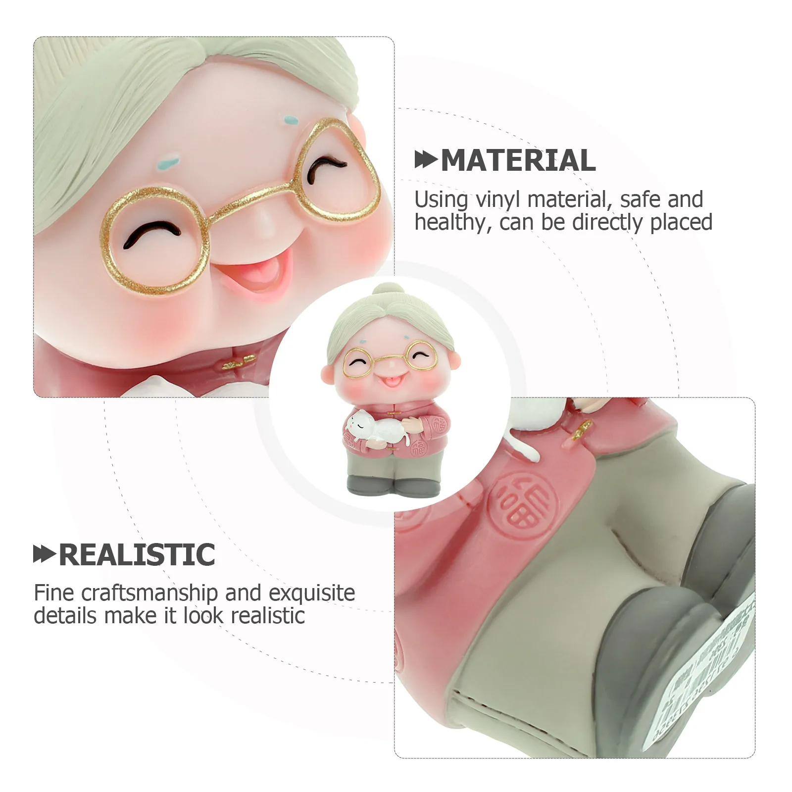 

Glue Ornaments Grandma Cake Topper Figure Decor Mini Rustic Decorate