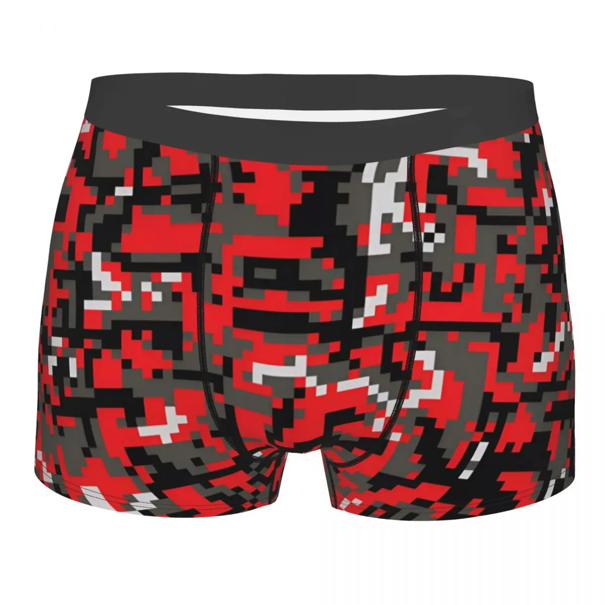 

Мужское темно-красное камуфляжное нижнее белье на День святого Валентина, трусы-боксеры, эластичные шорты, трусы для мужа-бойфана