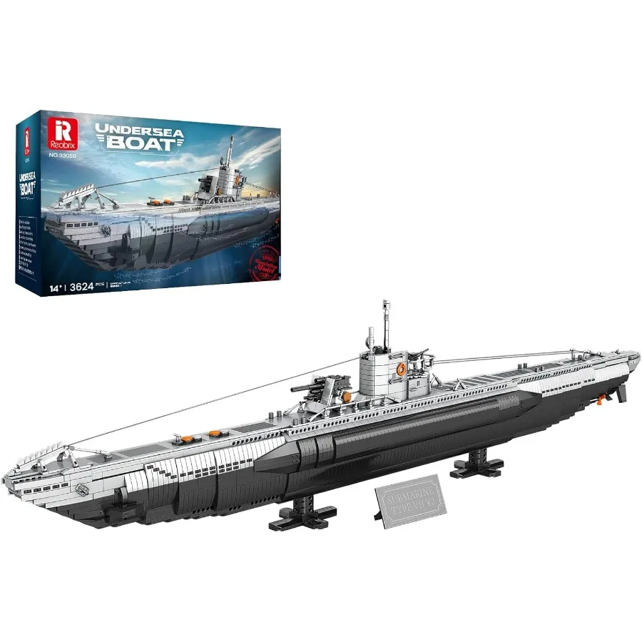 

Submarine Building Set, Military Submarine Model Kit for Adults, WW2 History Collectible Home Decor Battleship Construction Set