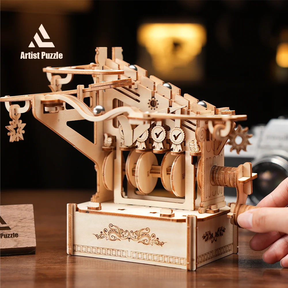 Bestseller Holz puzzle Erwachsenen 3D Teenager Modell Kit Bildung Spielzeug mit Holz Marmor Run Baustein Kit Geburtstags geschenk für Kind