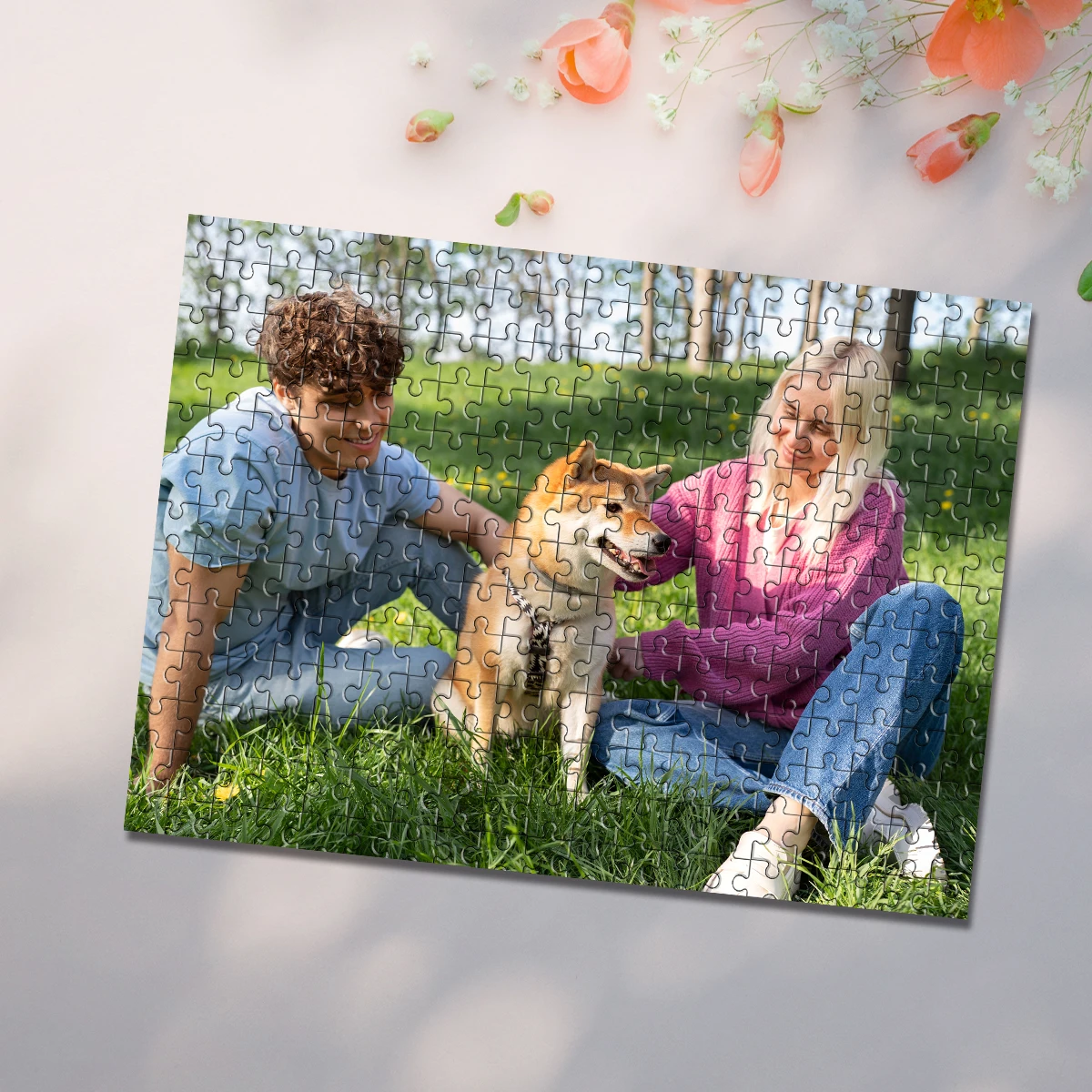 35/300/500/1000pcs Personalized Custom Photo Puzzle couple photos Assembling Picture