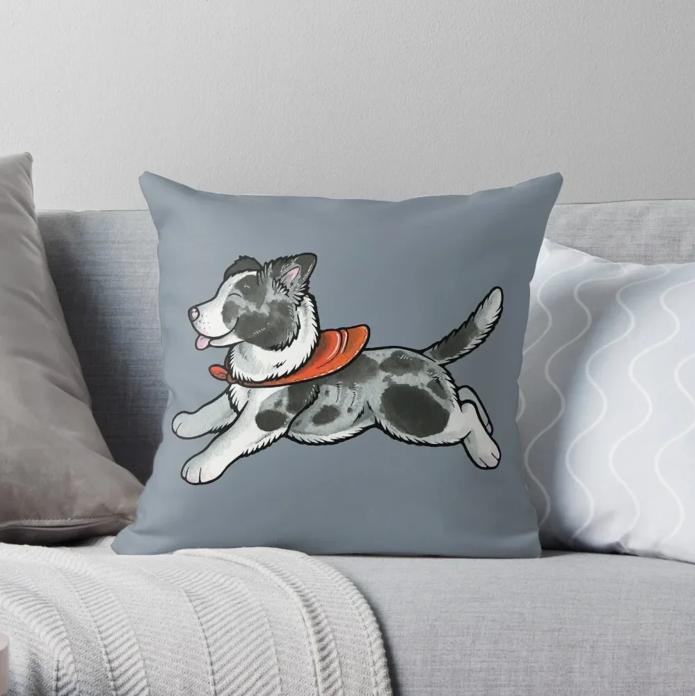 Blue merle border collie puppy Throw Pillow Custom Cushion Photo Pillowcases Bed Cushions pillows decor home