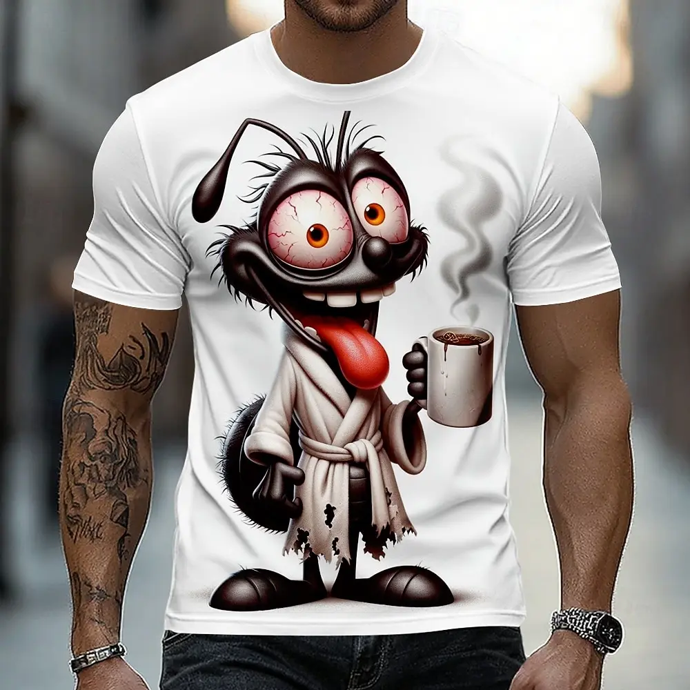 Men's Animal Horse T-shirt Novelty 3D Dog Print Funny Cool Daily t shirts Fashion Outdoor Party Short Sleeve Top Summer Clothing