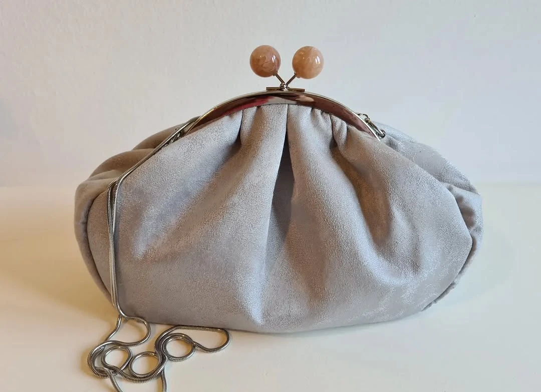 

Lost in Vintage Velvet Bag Kisslock Bag Hand Bag Cristmas Fabric Purse Shoulder Bags Frame Clutch Detachable Chain 30x22x12cm