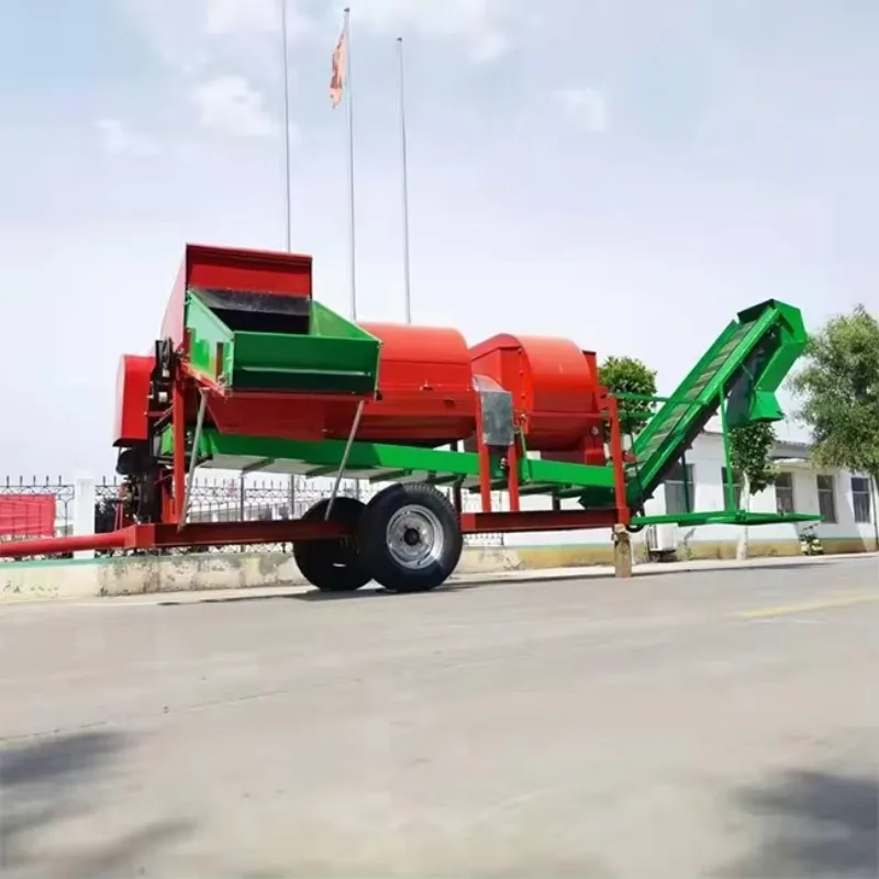 2026 Customized Farm Tractor Drawn Peanut Picker Machine Portable Groundnut Stripping Machine With Walking Wheels
