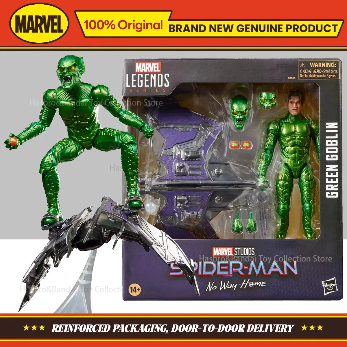 Коллекционная фигурка Hasbro Marvel Legends Series Spider-Man: No Way Home Green Goblin, 15 см, оригинальная модель, игрушка, подарок