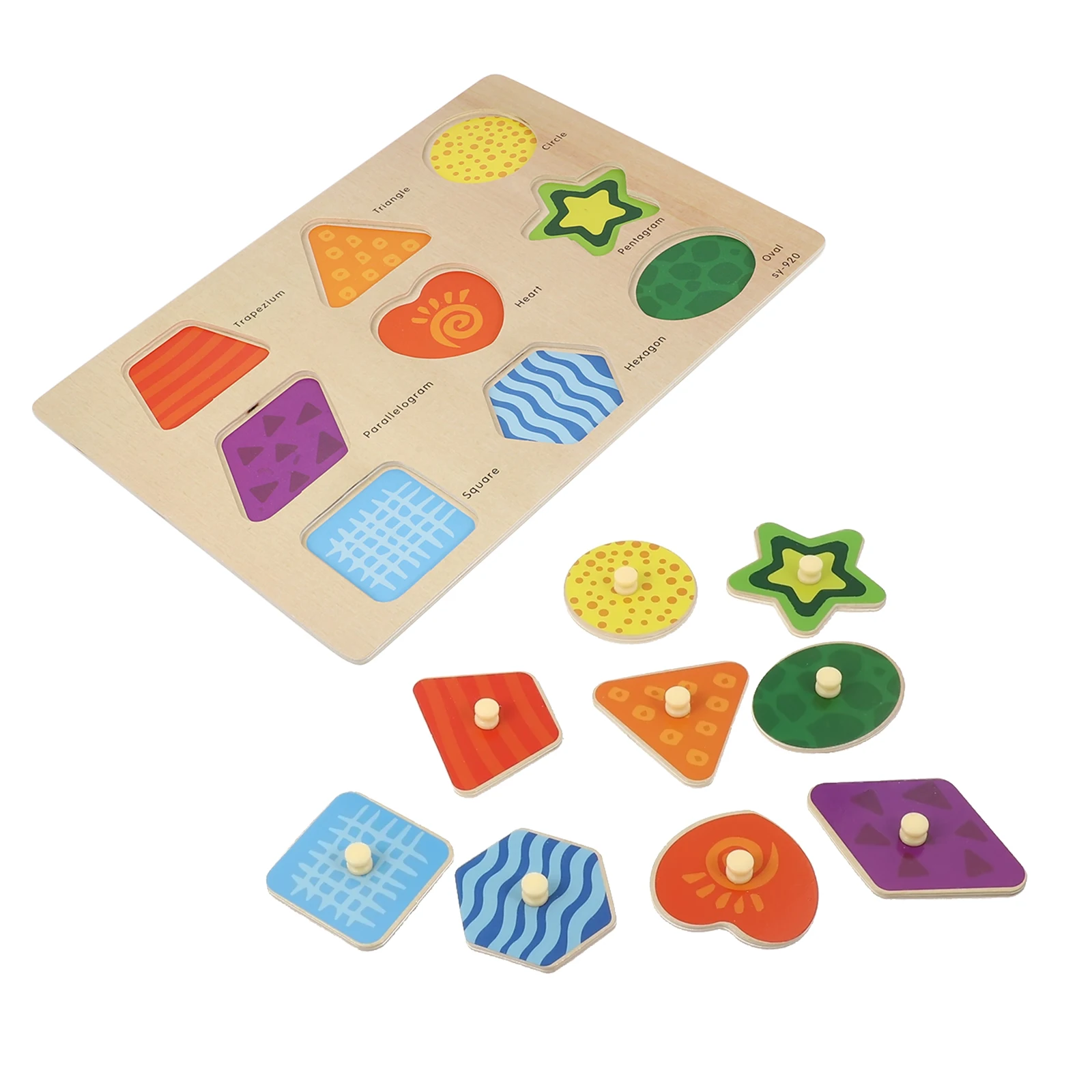 

1 set 1 Set Jigsaw Wooden Puzzle Board Puzzle Premium Educational For Kids Wood Matching Board Game Cartoon Shape Color Learning