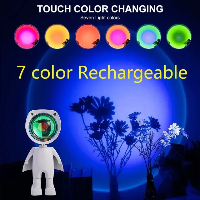 

Creative Robot Atmosphere Light Night Light Creative lamp USB Charging Colorful Color Change Room Decoration Touch Dimming