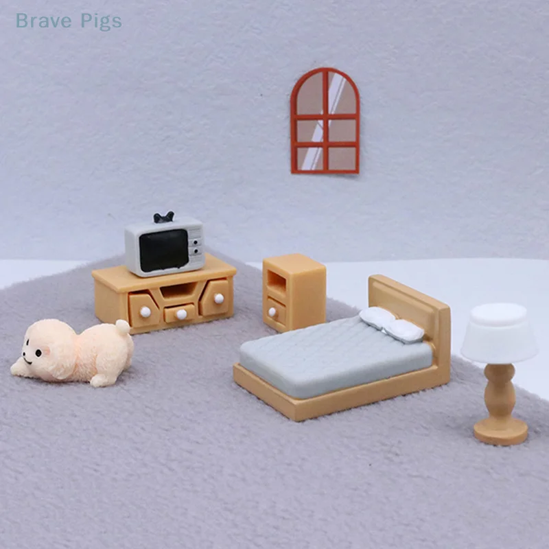 1Pc Dolls House Miniature Furniture Sofa Chair Desk Chair DIY Dollhouse Decoration Micro Landscape Resin Ornaments