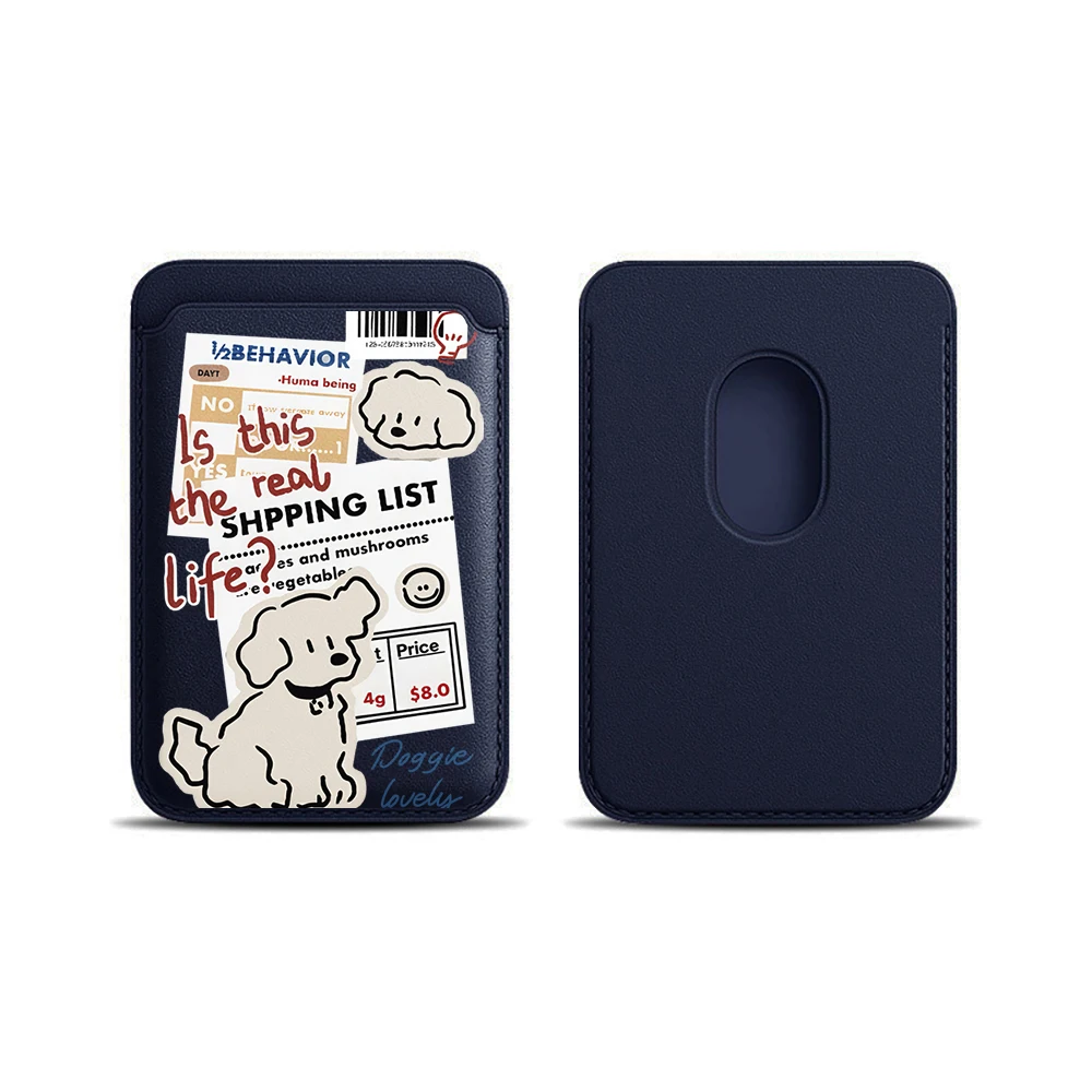 Doggie Lovely Leder-Kartenetui Handyhülle Kartenhalter für Magnetische Hülle Geeignet für alle iPhone Magsafe Karten-Handy-Rückseiten-Taschen – Detail 15