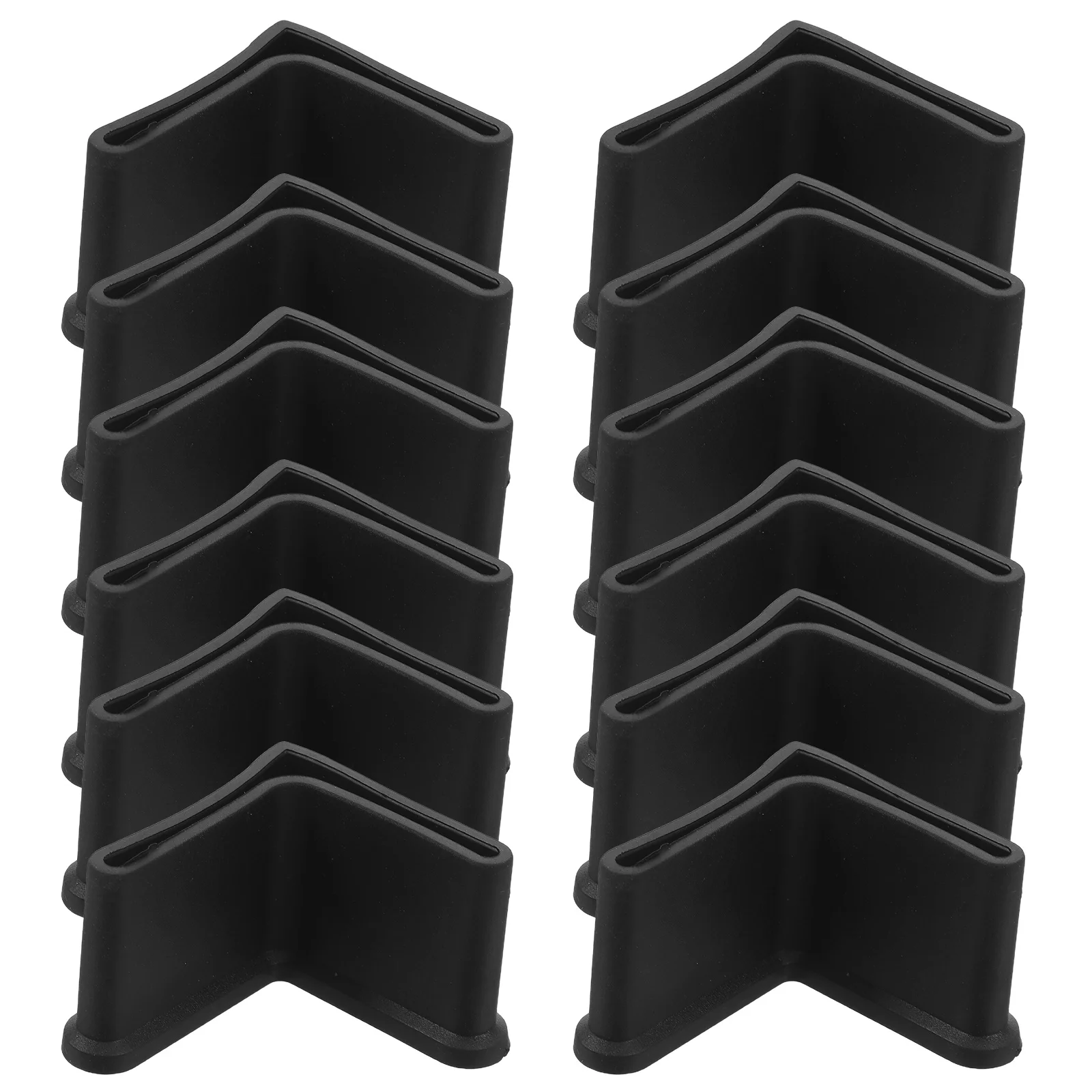 

20pcs L-Shaped Plastic Furniture Feet Protectors 35Mm Black Non-Slip Floor Protectors For Bed Frame Chair Leg Covers Shelves