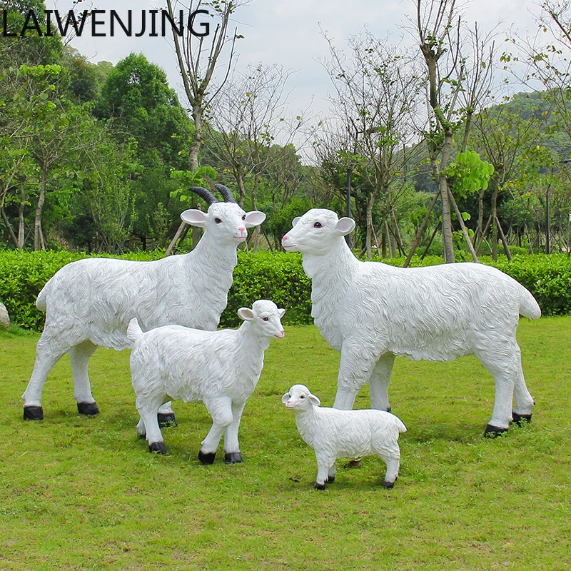 

SGF simulation goat model sculpture fiberglass lawn landscape decoration large ornament