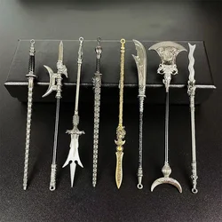 MiniKatana Cosplay Fake Sword Replica, Chinese Swords Prop, Metal Decoration, Miniature Desk Accessories, Retro Toy Knif