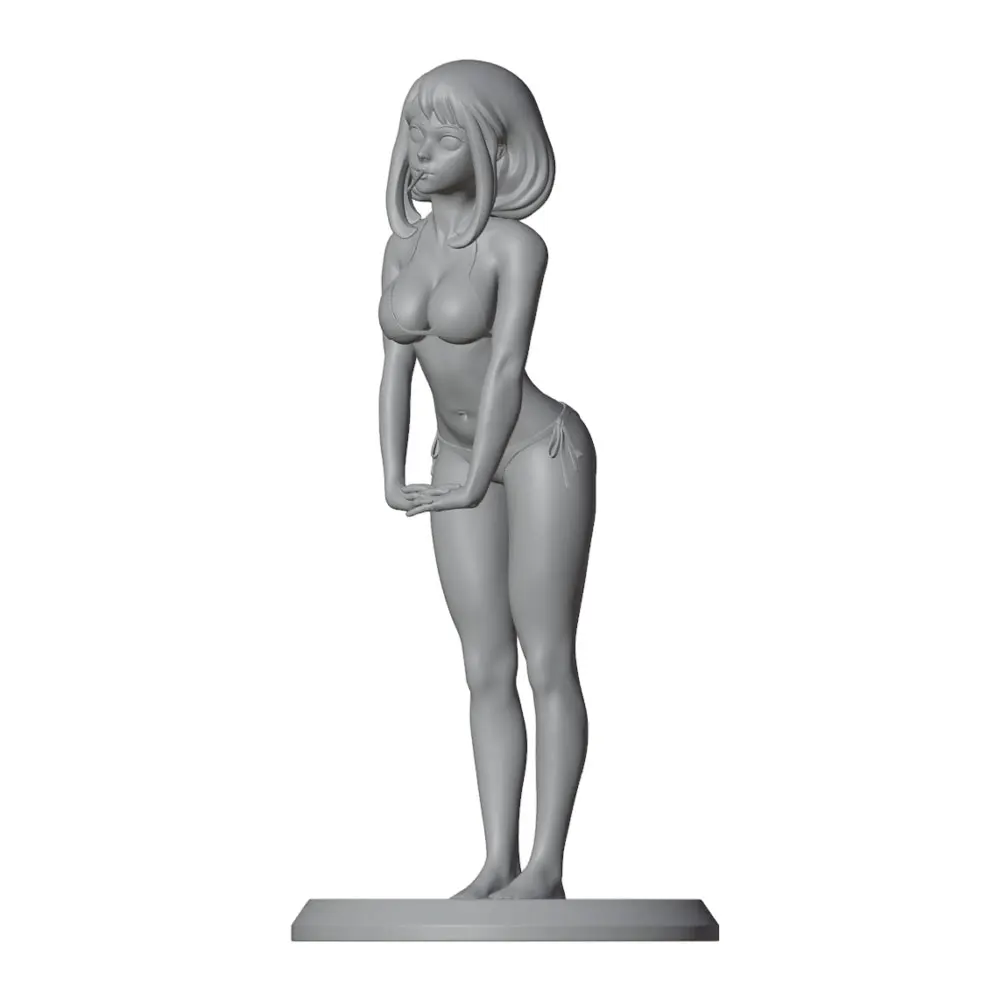 1/24/6Summer theme with refreshing seaside style, vigorous short hair bikini girl model kit, 3D printed doll statue, not colored