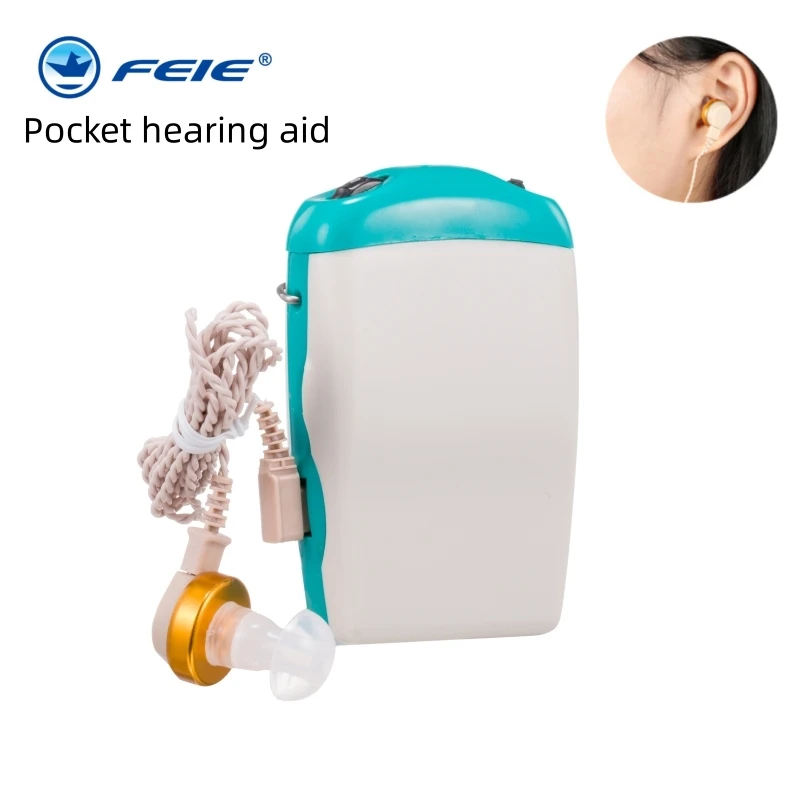 FEIE pocket Hearing Aid  for the Elderly Moderate Severe loss Mini Wireless Digital Sound Amplifiers Ear Device  S-6D