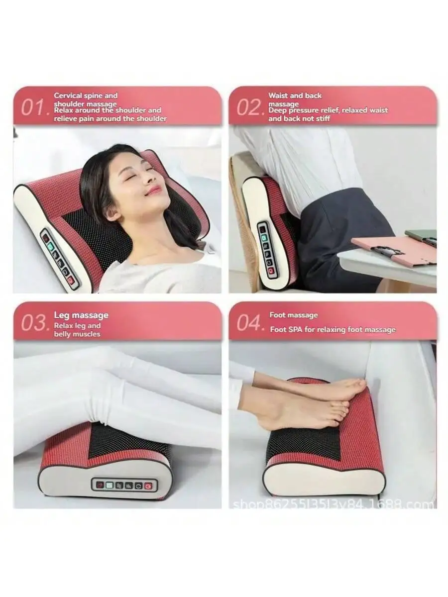 Multi functional neck and shoulder massager, a household neck and back kneading tool, equipped with multiple adjustable hot comp