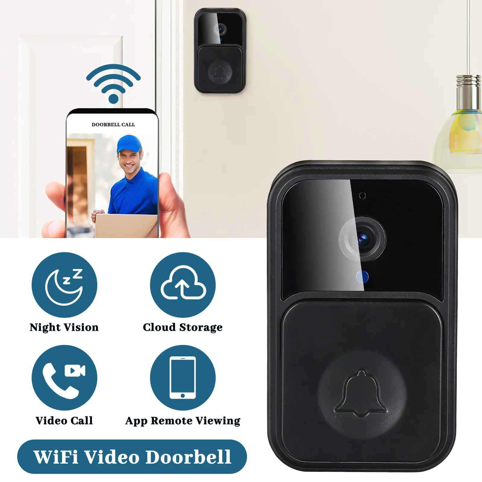 

Video Doorbell Smart Doorbell with Camera Night Vision Two-Way Audio Motion Operated for Home