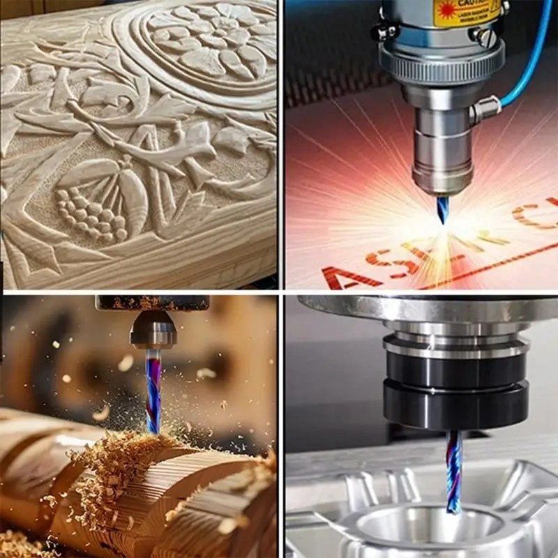 652F Precisions Alloy Engraving Router Bit Set 1/4inch Shank for Woodworking Carving Grooving Mortising Task
