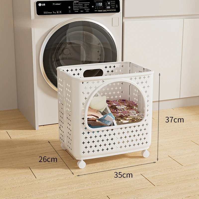 سلة الملابس القذرة المنزلية القابلة للطي، سلة غسيل متعددة الطبقات قابلة للتكديس، سلة تخزين ذات سعة كبيرة #6