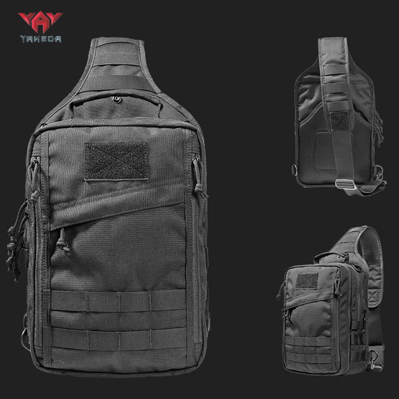 YAKEDA 1000D Nylon Tactical Sling Bag Outdoor Sport Hunting Hiking Army Shoulder Backpack 900D Waterproof Wear-resistant KF-088