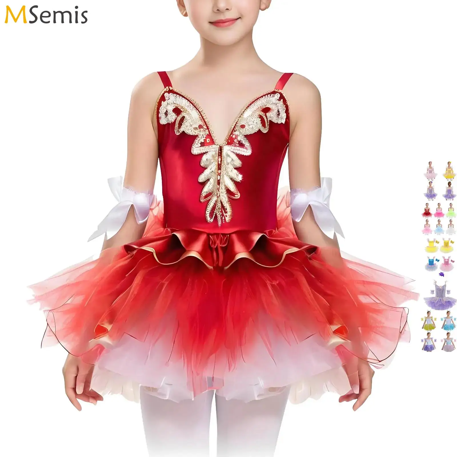 

Детское балетное профессиональное платье-пачка для девочек, гимнастические трико с блестками, платье принцессы Лебединое озеро, балерина, сценический танцевальный костюм