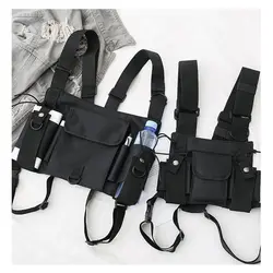 Functional Chest Bag Fashion Hip Hop Vest Streetwear Bag Waist Pack Women Black Chest Rig Bag