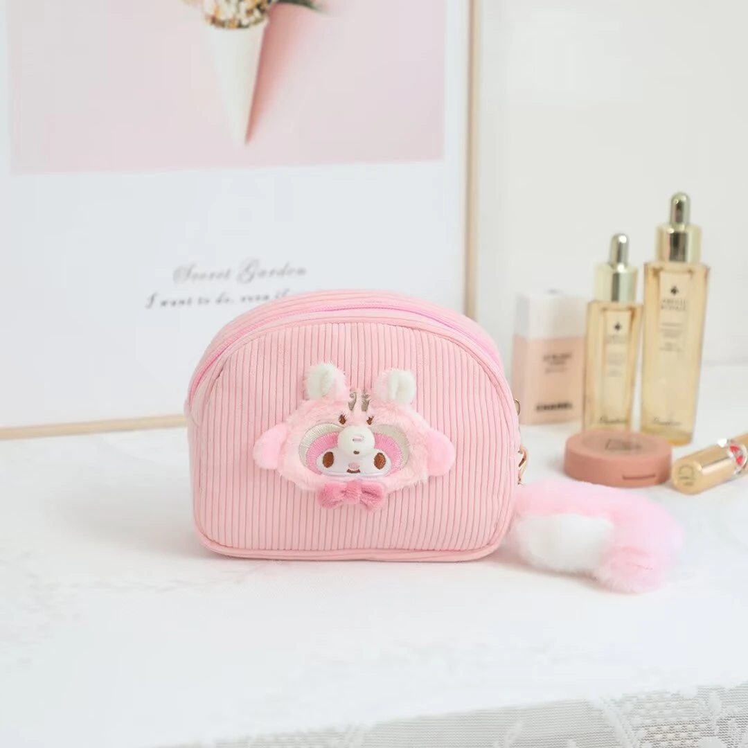 Porte-monnaie en peluche Sanurgente Pom Pom Purin My Melody, sac à main Anime Cinnamoroll Kuromi, sac à cosmétiques, cadeaux mignons pour filles