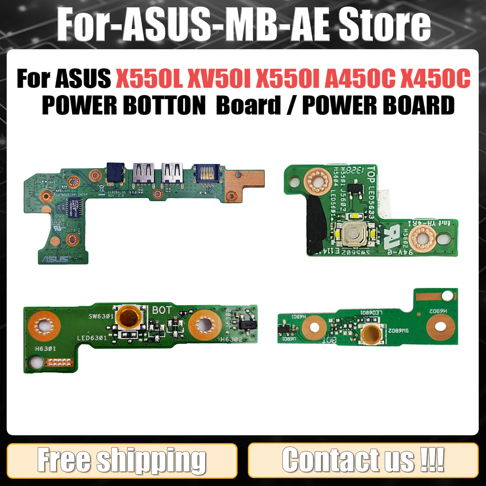 For ASUS X550L XV50I X550I A450C X450C F102B X102B POWER BOTTON SWITCH Board X550LD X550IU X102BA X450CC POWER BOARD