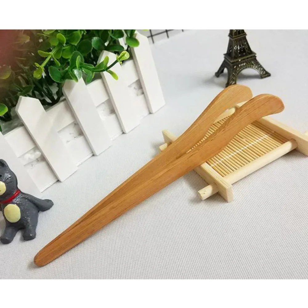 500Pcs/Lot 18cm Bamboo Maked Tea Clip Restaurant Tool Handmade Wood Color Tea Clip Kitchen Tea Tweezer