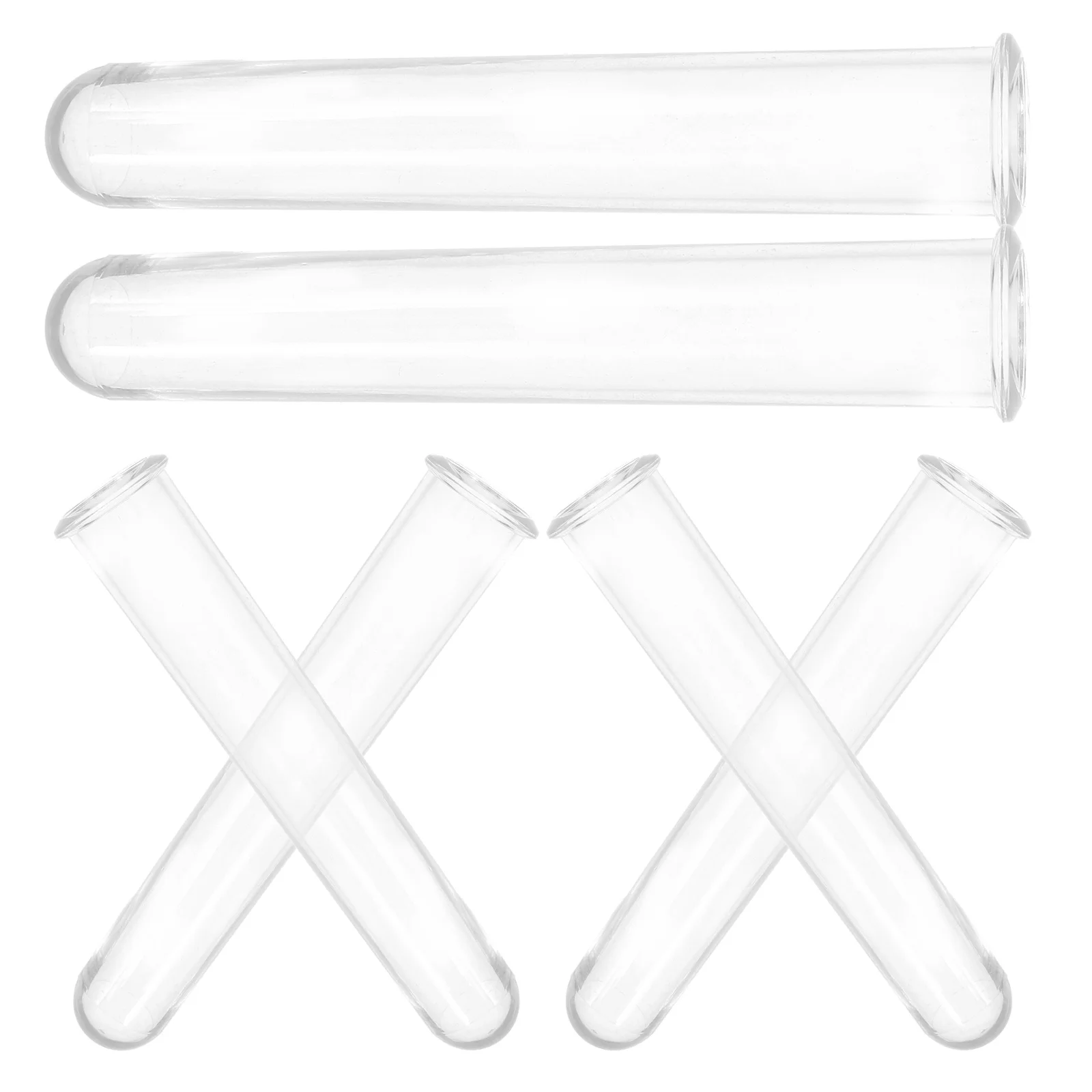 

6pcs Hydroponic Flower Vase Test Tubes Clear Crystal Plant Station Home Decor Desktop Arrangement Transparent Plastic Vases