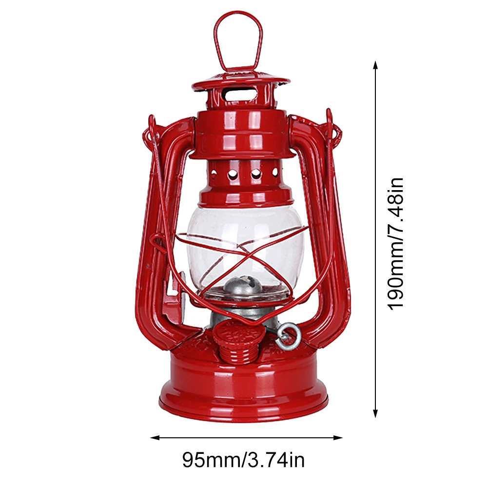 Camping Kerosene Lamp Portable Outdoor Atmosphere Lighting Tent Lanterns with Handle Vintage Oil Burning Table Hurricane Lamps