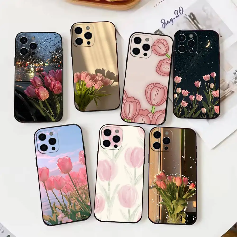 

T-Tulip Phone Case Silicone Soft For IPhone 17 16 15 14 13 12 11 X XR Plus Pro Max Plus