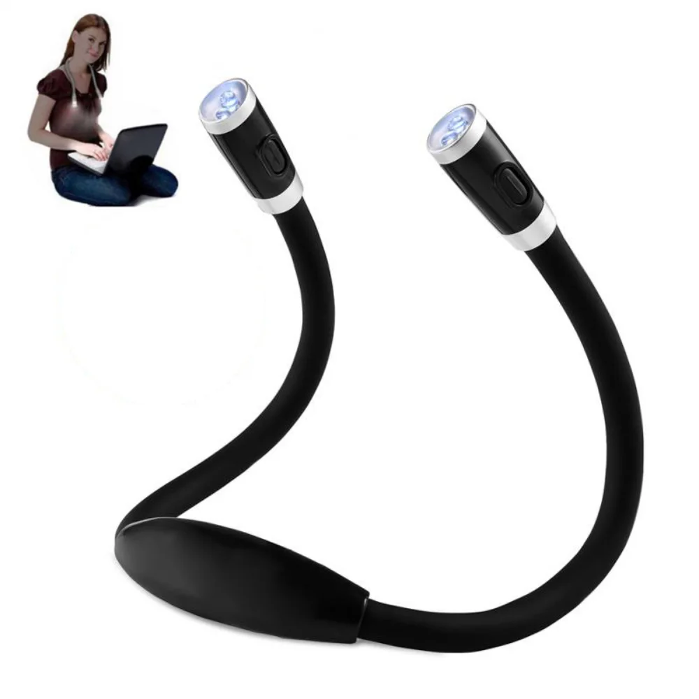 Portable Book Light Led Neck Light Hug Reading Lamp Flexible Handsfree Led Night Light Flashlight Indoor Outdoor Camping Light