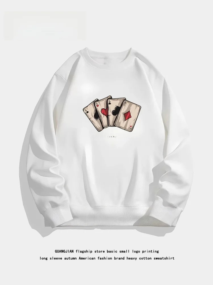 casual-loose-fit-men's-sweatshirt-round-neck-long-sleeve-poker-print-comfortable-polyester-fiber-streetwear-style-autumn-winter