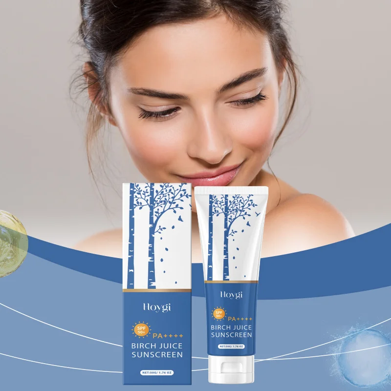 

Outdoor Birch Sap Oil-Control Sunscreen Cream Lightweight Non-Greasy Moisturizes Body Skin UV Barrier Blocks UVA/UVB Fresh Skin