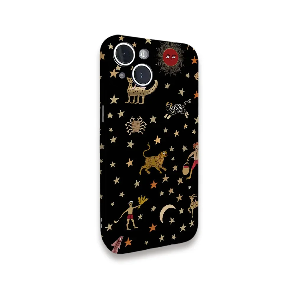 Ins Animal Star Art Black Case Suitable for IPhone 15 Plus Oil Painting Flower Double-layer 2-in-1 Phone Case 14 13 12 11pro XR