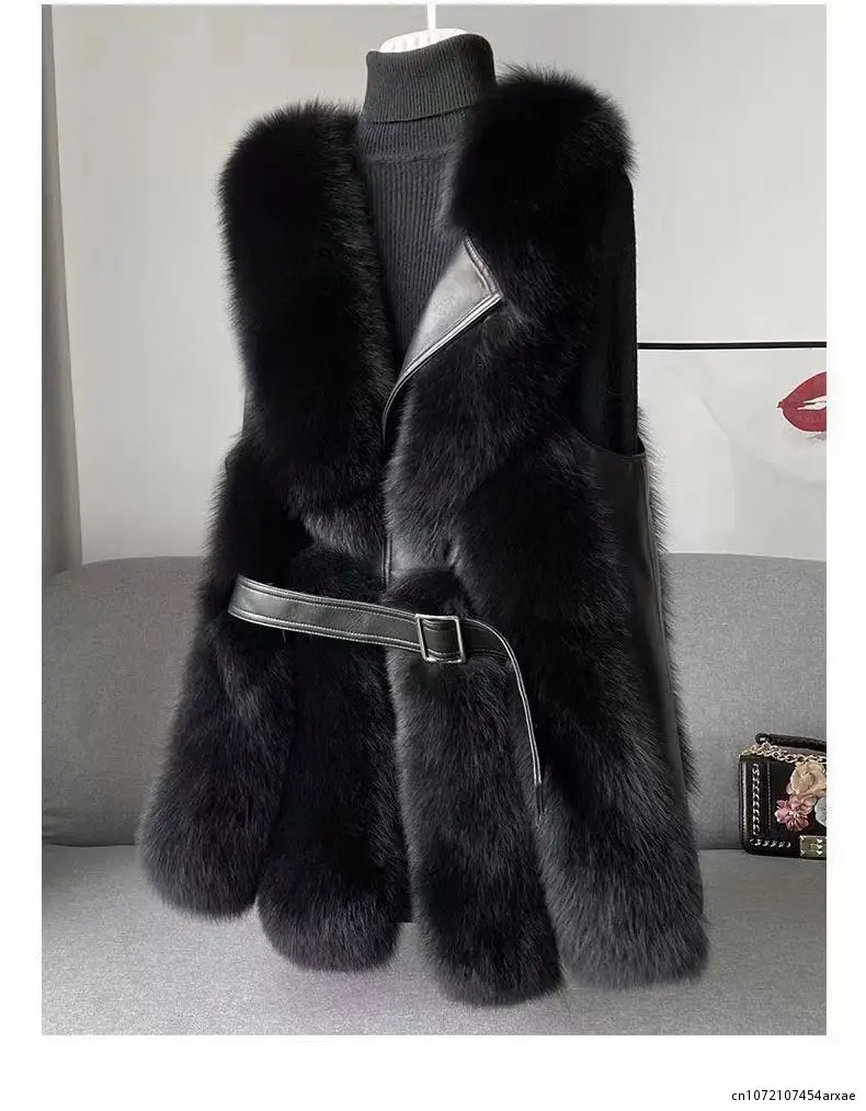 Neue Winter Damen Pelz weste Damen mantel Mode Damen Jacken warme Oberbekleidung schwarz