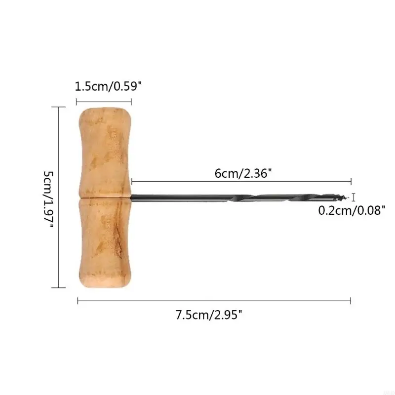 Công cụ mở hình lỗ hình chữ T6HD Tay cầm bằng gỗ khoan lỗ khoan bit bit tự làm dụng cụ khắc đồ gỗ hướng dẫn sử dụng lỗ thủ công