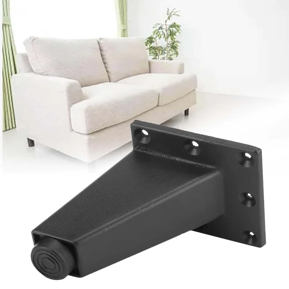 Inclined Matte Black Furniture Legs Aluminum Alloy Square Shape Metal Cabinet Legs Bed Support Legs Sofa Couch