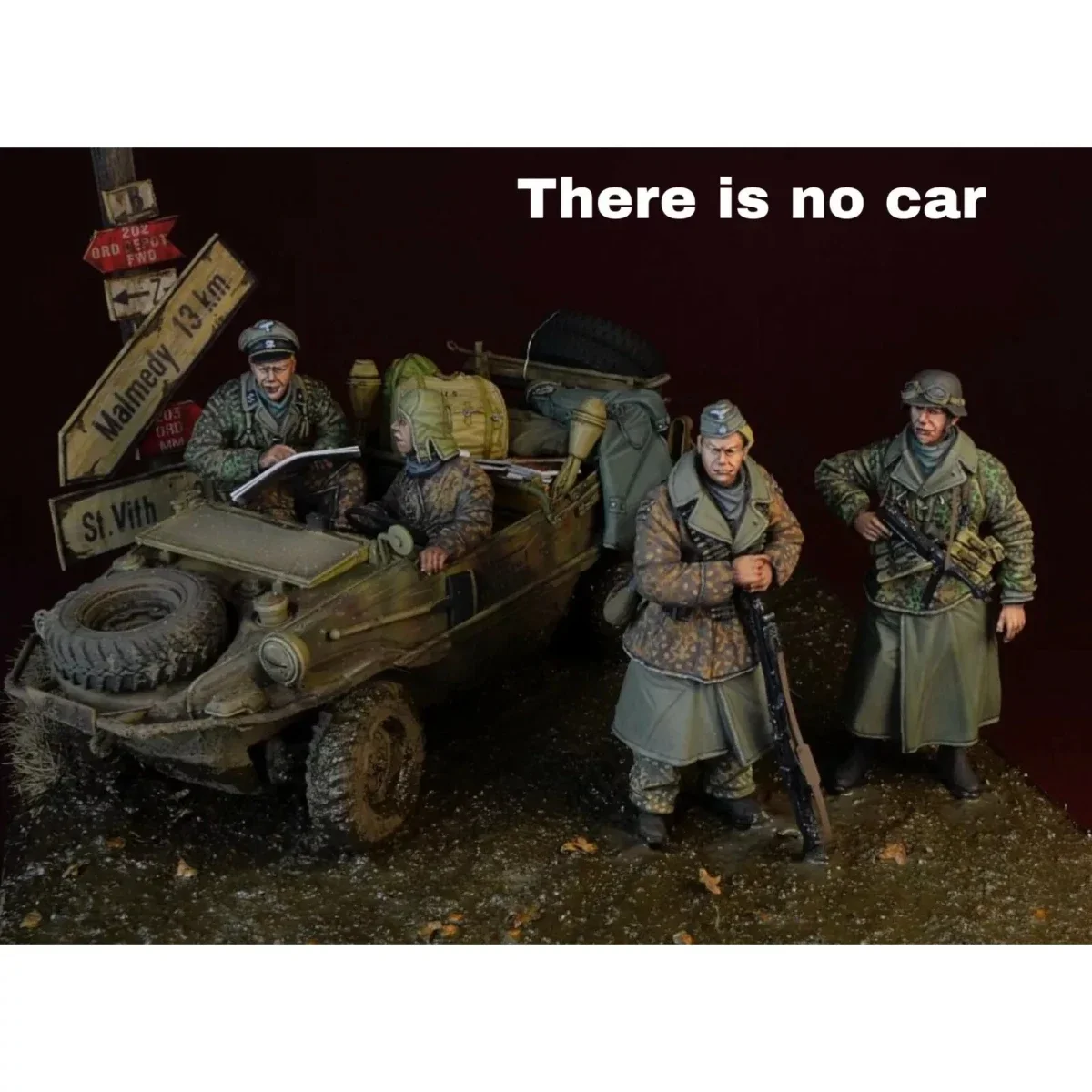 1/35 Resin figure unpainted model kit, German soldier (4 people with luggage, no car) unassembled and unpainted GK,