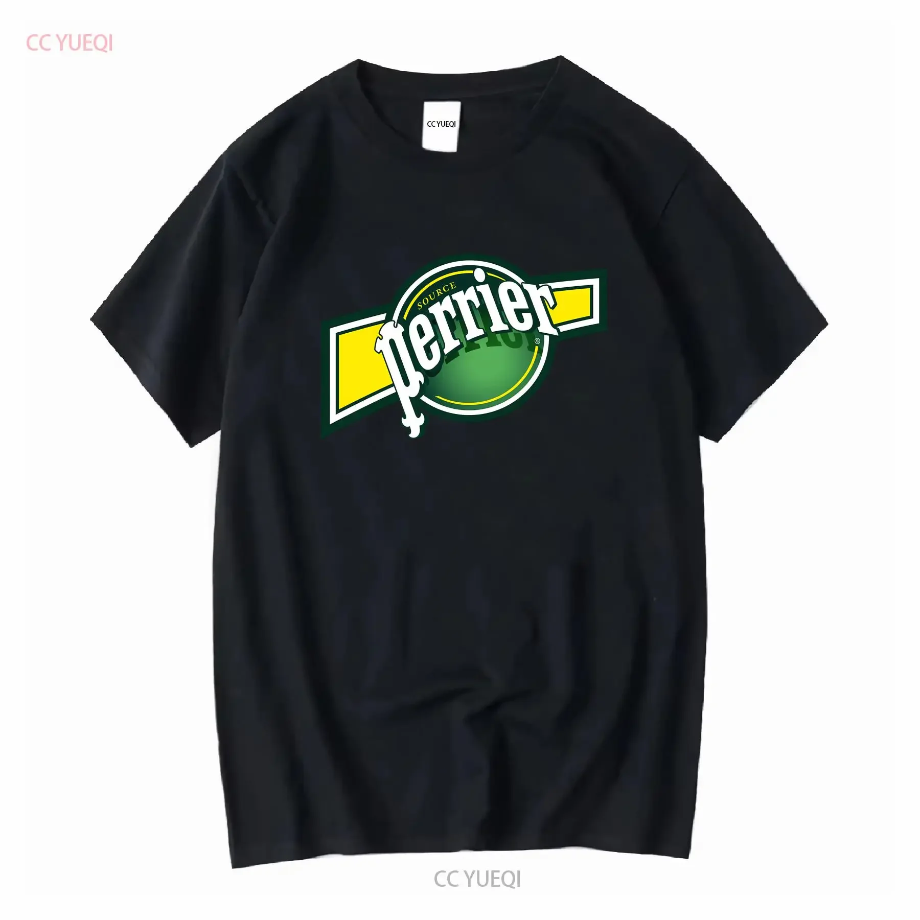 Perrier Sparkling Water Drink Logo Men's White T Shirt Size S 3XL vintage Washed Versatile designer clothes graphic Casual