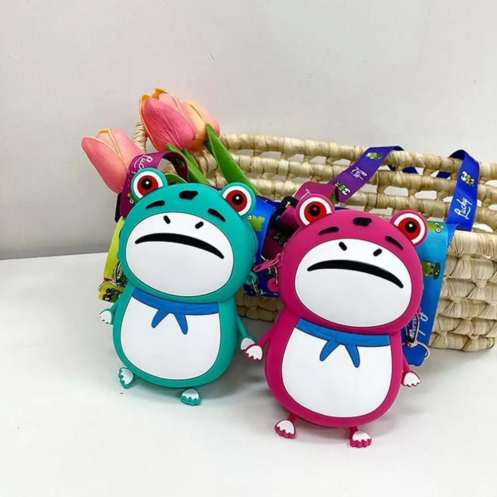 Korean Style Silicone Frog Crossbody Bag Casual Streetwear Cartoon Cartoon Shoulder Bag Animal Coin Purse Outdoor