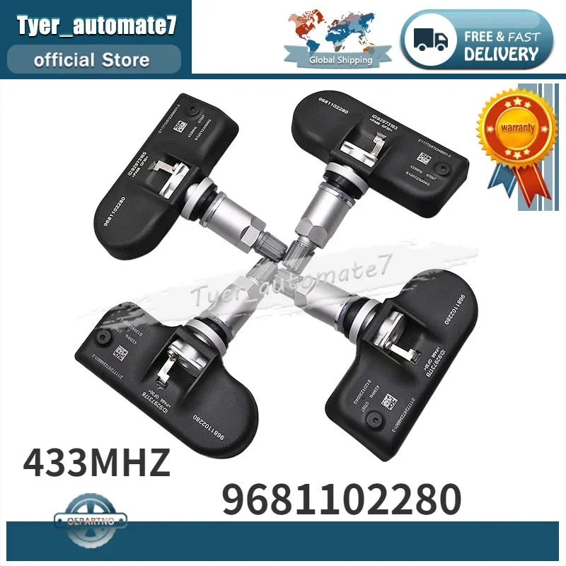 Czujnik systemu monitorowania ciśnienia w oponach TPMS 9681102280   433 MHz do Peugeot 1007 207 307 407 508 607 807 Citroen C4 C5 C6 C8