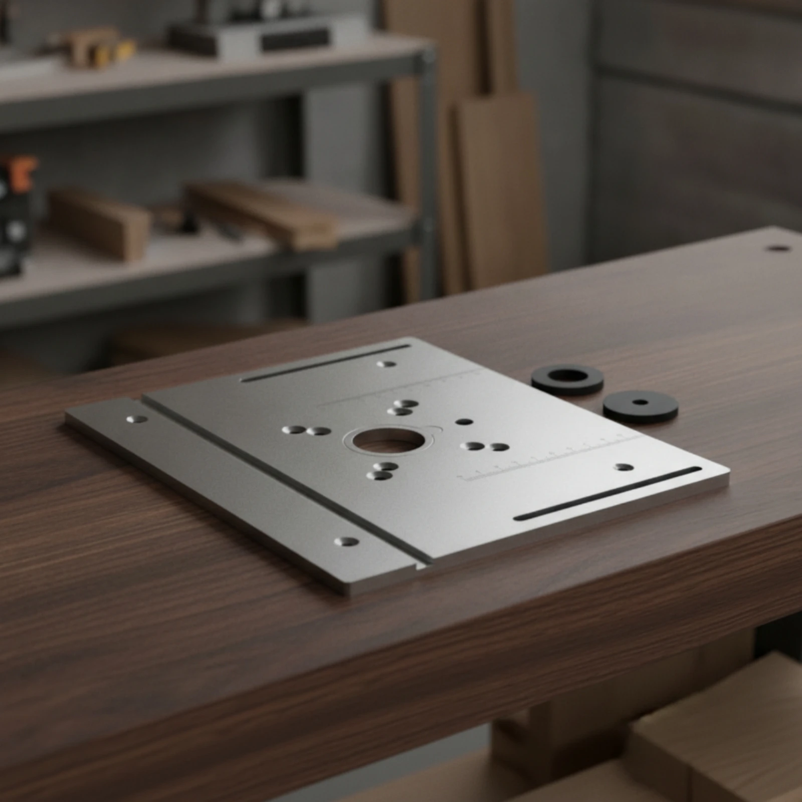 Router Table Insert Plate Rust-Resistant Router Table Plate with Insert Rings Hardware Accurate Heavy-Duty for Woodworkers