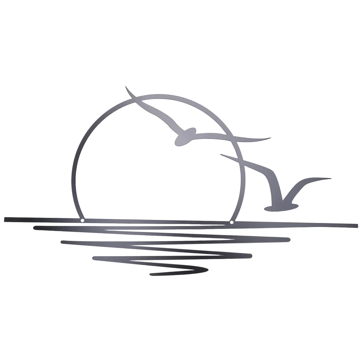 

Металлическое настенное искусство Hot Sunrise, Настенный декор «Солнце и чайки», Металлический настенный декор, Абстрактный домашний декор с закатом, Минималистское искусство линии