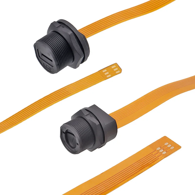 1PCS Waterproof Connector TF/SIM Card Threaded Back Mounted Female Solder Socket With 20cm FPC Cable