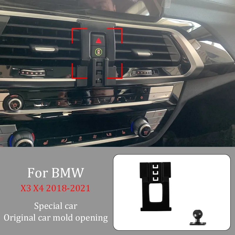 For BMW X3 X4 2018-2021   Car Infrared Induction Mobile Phone Wireless Charging Bracket DIY Custom Pattern Navigation Bracket