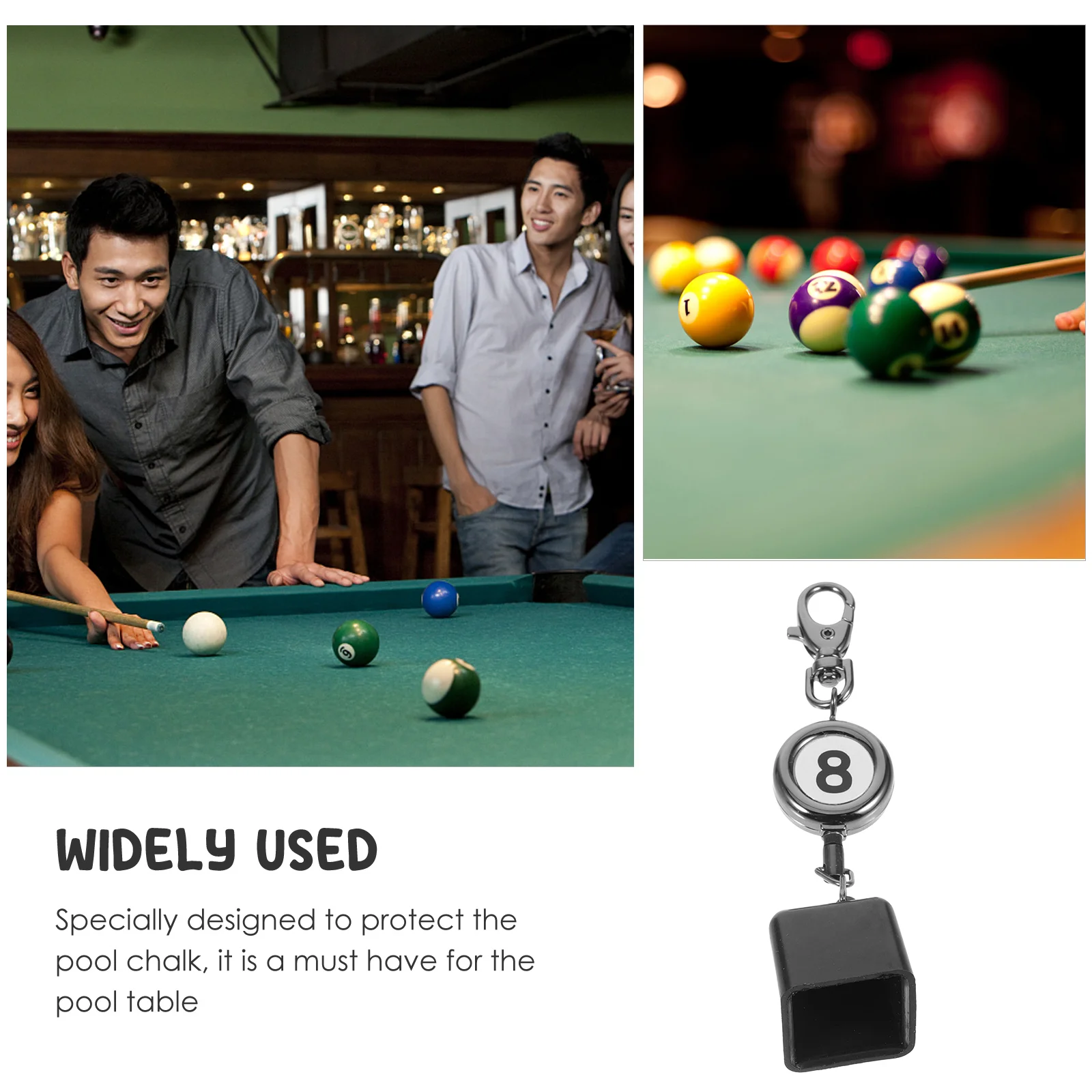 

Billiard Chocolate Powder Set Pool Chalk Pocket Holder Holders Accessories Supplies Retractable