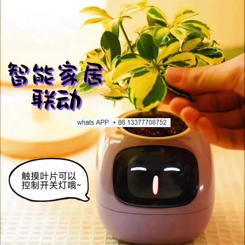 Ivy Smart Plant Cute Pet Machine Smart Flower Pot Table with Trendy Black Technology Good Product Creative Gift